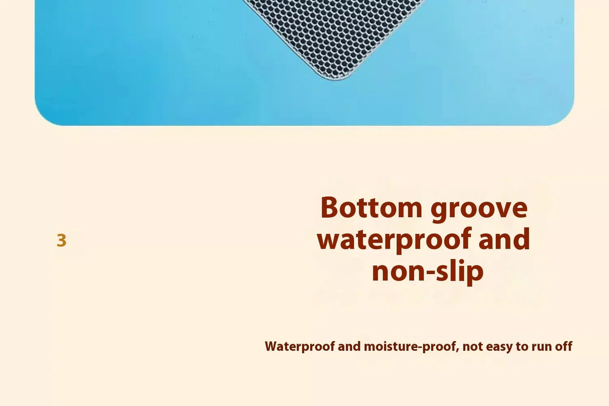 Extra Large Cat Litter Mat Heavy Duty Waterproof 2 Layer Non Slip Washable Pet Floor Protector Litter Box Sand Stopper