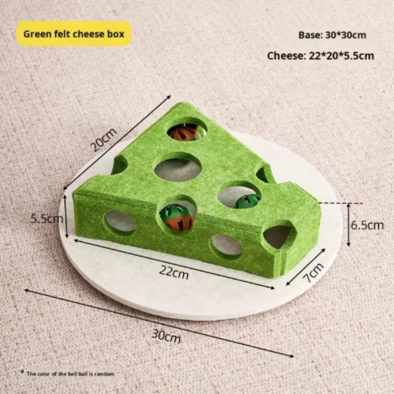 Pet Cat Puzzle Maze Holes Toys Felt Box With Bell Ball Kitten Playing Toys Interactive Funny  Cat Supplies