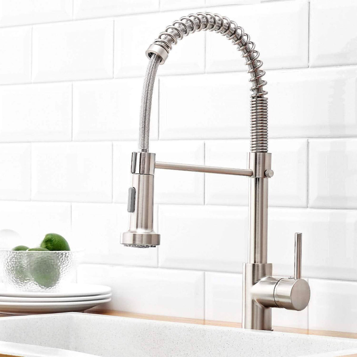 High Arc Spring Kitchen Sink Faucet